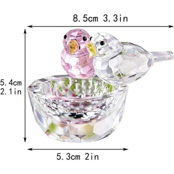 Crystal Bird Figurine Collectible Art Glass Animal Figurines Table Home Decor - Picture 5 of 6